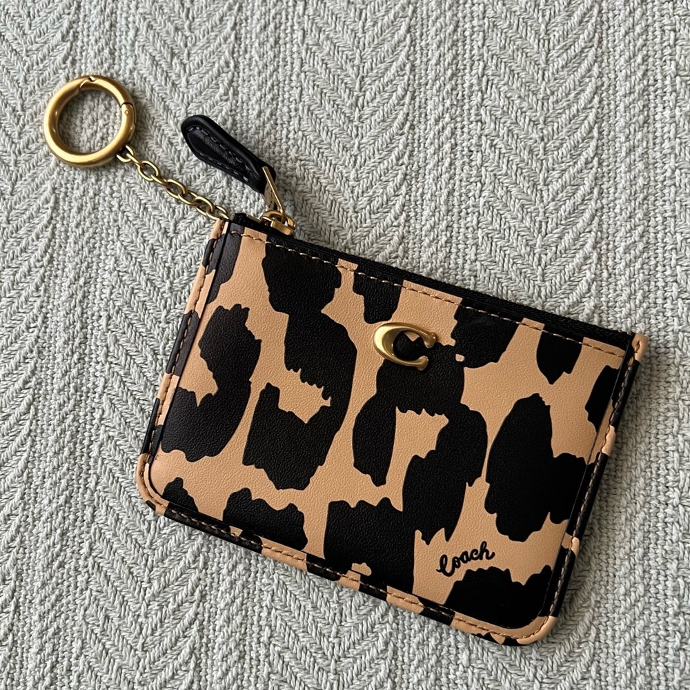 Coach Mini Skinny ID Case with Leopard Print 🐆